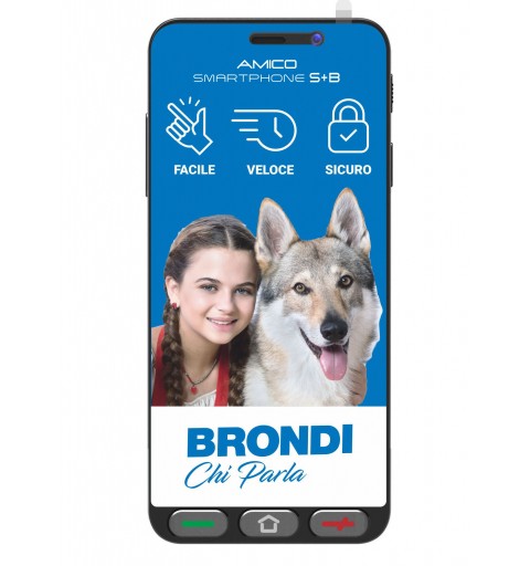 Brondi Amico Smartphone S+B Nero 14,5 cm (5.7") Doppia SIM Android 12 Go edition 4G USB tipo-C 2 GB 16 GB 2800 mAh