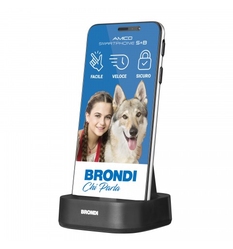 Brondi Amico Smartphone S+B Nero 14,5 cm (5.7") Doppia SIM Android 12 Go edition 4G USB tipo-C 2 GB 16 GB 2800 mAh