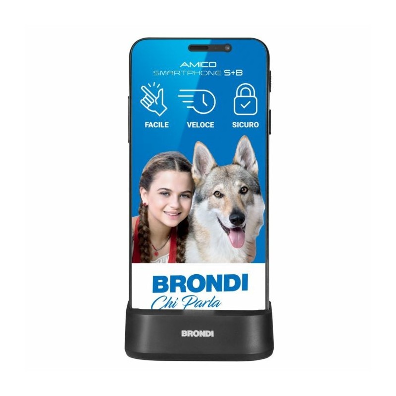 Brondi Amico Smartphone S+B Nero 14,5 cm (5.7") Doppia SIM Android 12 Go edition 4G USB tipo-C 2 GB 16 GB 2800 mAh