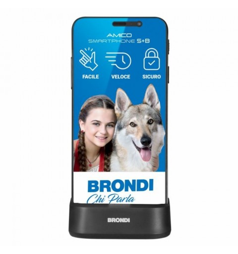 Brondi Amico Smartphone S+B Nero 14,5 cm (5.7") Doppia SIM Android 12 Go edition 4G USB tipo-C 2 GB 16 GB 2800 mAh