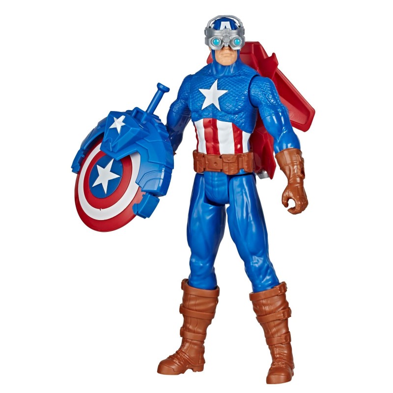 Marvel Avengers Titan Hero Captain America Blast Gear 30cm with Launcher, 2 Accessories and Projectile