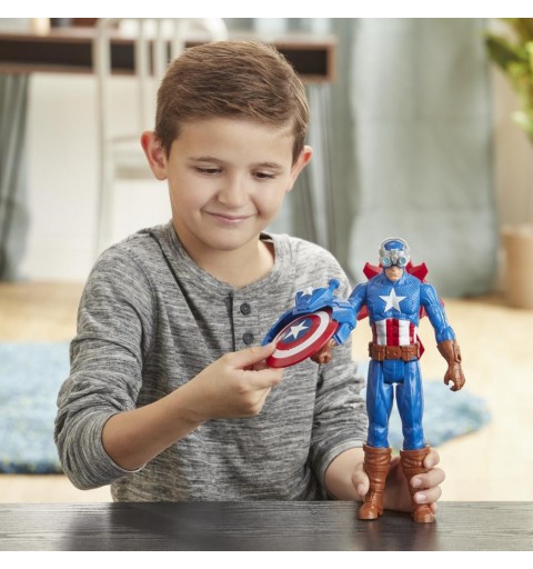 Marvel Avengers Titan Hero Captain America Blast Gear 30cm with Launcher, 2 Accessories and Projectile