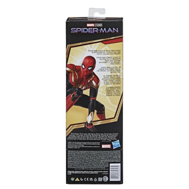 Marvel Spider-Man Spider-Man - Spider-Man con armatura integrale Iron Spider, action figure da 30 cm Titan Hero Series,