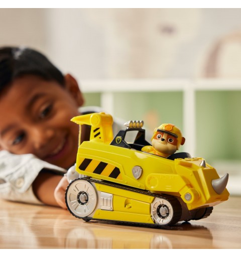 PAW Patrol Jungle Pups, Rhino Vehicle von Rubble, Spielzeugtruck mit Actionfigur zum Sammeln, Kinderspielzeug für Jungen und