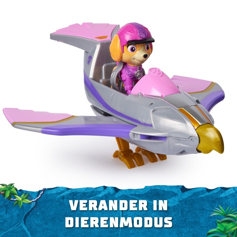 PAW Patrol Jungle Pups, Falcon Vehicle von Skye, Spielzeug-Jet mit Actionfigur zum Sammeln, Kinderspielzeug für Jungen und