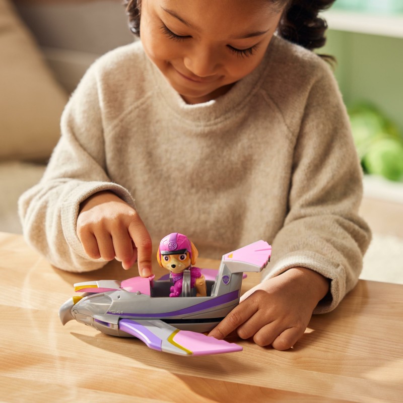 PAW Patrol Jungle Pups, Falcon Vehicle von Skye, Spielzeug-Jet mit Actionfigur zum Sammeln, Kinderspielzeug für Jungen und