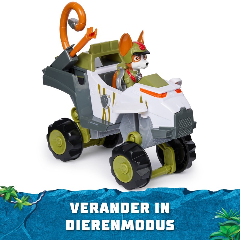 PAW Patrol Jungle Pups, Monkey Vehicle de Tracker, camión de juguete con figura de acción coleccionable, juguetes para niños y