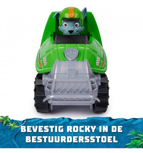 PAW Patrol Jungle Pups, Snapping Turtle Vehicle von Rocky, Spielzeugtruck mit Actionfigur zum Sammeln, Kinderspielzeug für