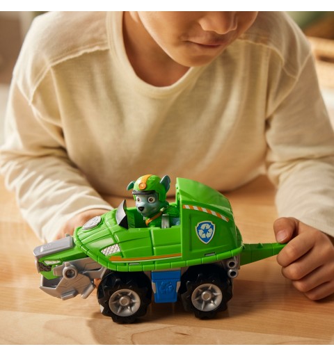 PAW Patrol Jungle Pups, Snapping Turtle Vehicle von Rocky, Spielzeugtruck mit Actionfigur zum Sammeln, Kinderspielzeug für