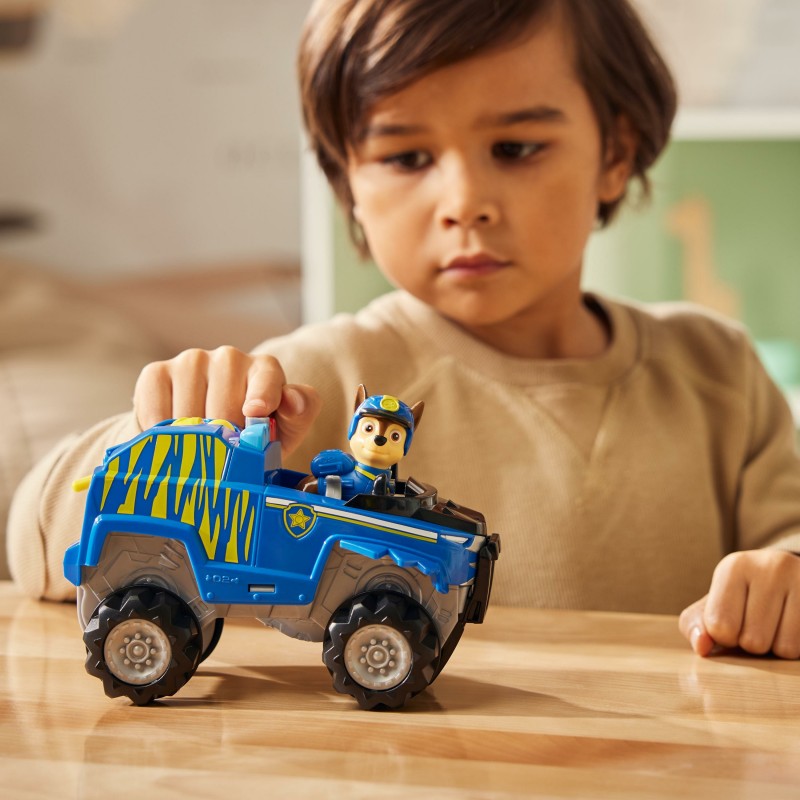 PAW Patrol Jungle Pups, Tiger Vehicle de Chase, vehículo de juguete con figura de acción coleccionable, juguetes para niños y