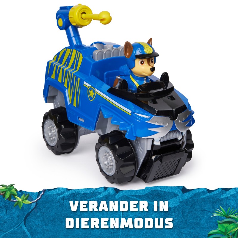 PAW Patrol Jungle Pups, Tiger Vehicle de Chase, vehículo de juguete con figura de acción coleccionable, juguetes para niños y