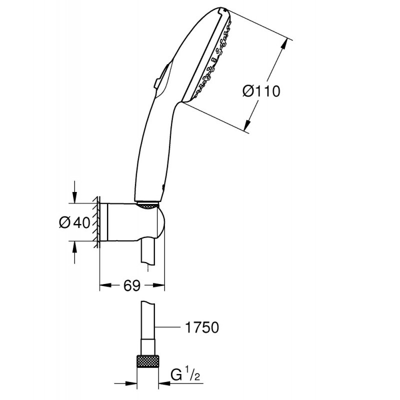 GROHE Vitalio Start 110 Duschsystem Chrom