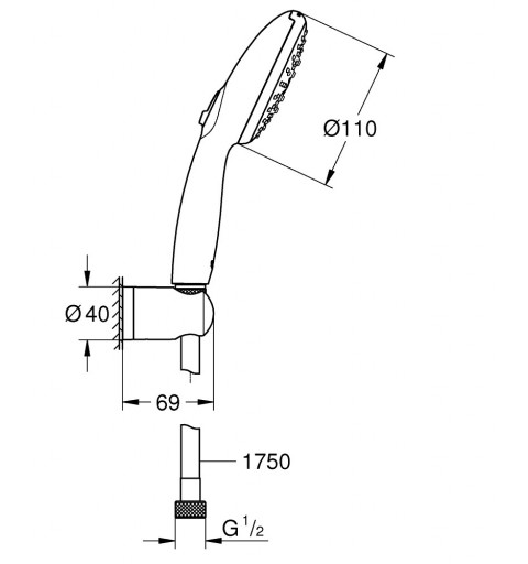 GROHE Vitalio Start 110 Duschsystem Chrom