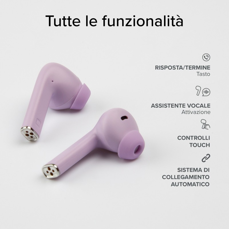 SBS Beat Free Auricolare True Wireless Stereo (TWS) In-ear Chiamate Musica Sport Tutti i giorni Bluetooth Viola