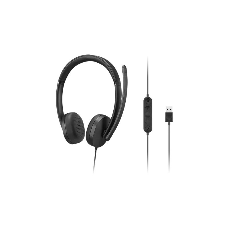 Lenovo 4XD1P83425 auricular y casco Auriculares Alámbrico Diadema Llamadas Música USB tipo A Negro