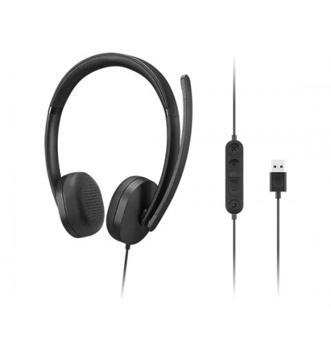 Lenovo 4XD1P83425 écouteur casque Avec fil Arceau Appels Musique USB Type-A Noir