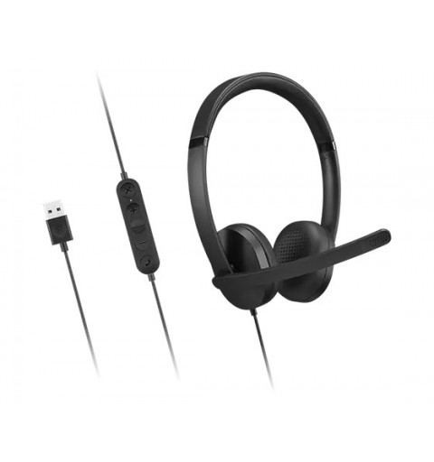 Lenovo 4XD1P83425 auricular y casco Auriculares Alámbrico Diadema Llamadas Música USB tipo A Negro