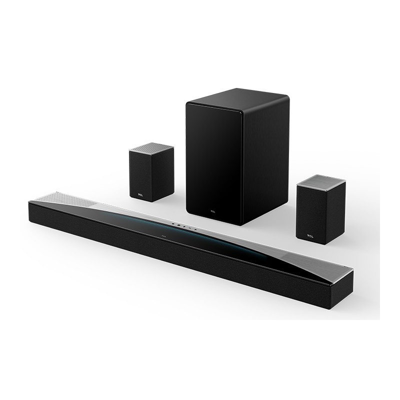 TCL 8 Q85H Q Class 7.1.4 Channel Sound Bar with Dolby Atmos, Wireless Subwoofwer, and Wireless Surround Speakers