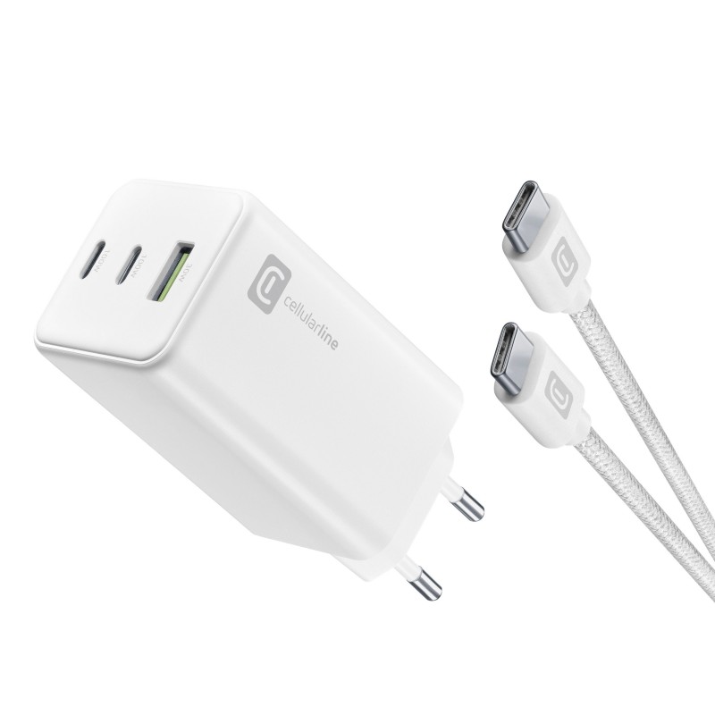 Cellularline ACHKITGAN100WTABW chargeur d'appareils mobiles Universel Blanc Secteur Charge rapide Intérieure