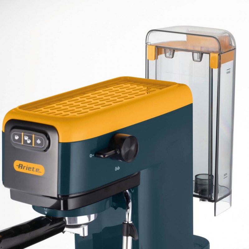 Ariete 1399 Macchina da caffè espresso Mango Yellow, Per polvere e cialde ESE, 1300 W, Capacità 1,1L, 15 bar di pressione,