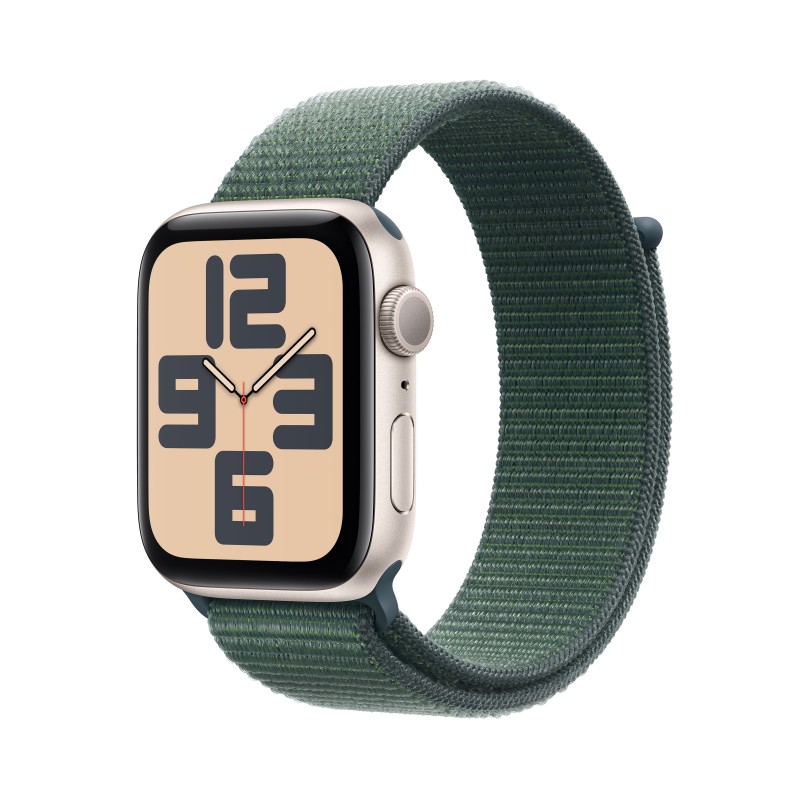 Apple Watch SE GPS 44mm Cassa Alluminio Galassia con Verde Lago Sport Loop