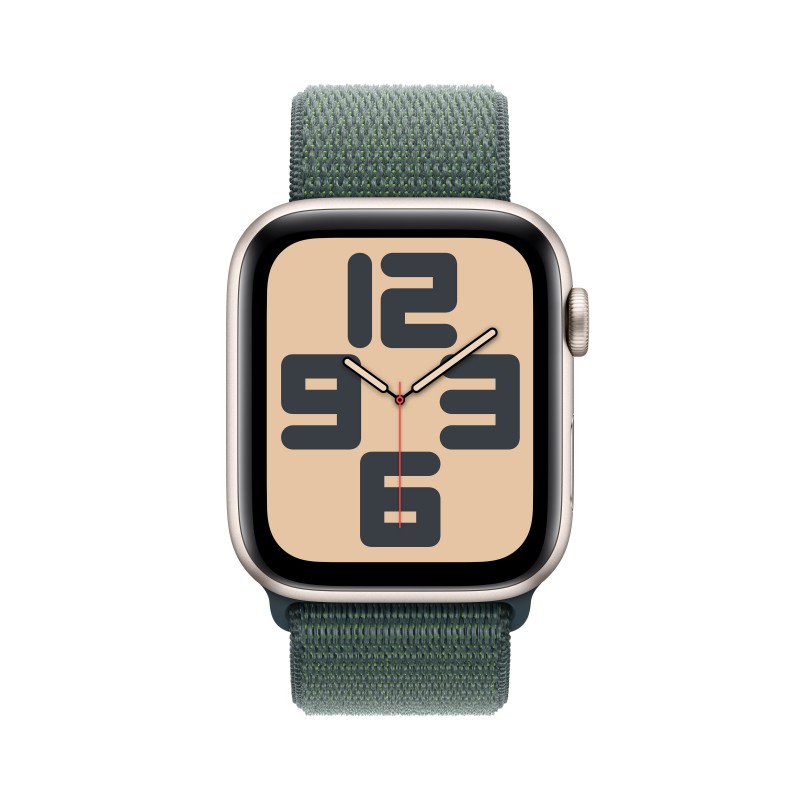 Apple Watch SE GPS 44mm Cassa Alluminio Galassia con Verde Lago Sport Loop