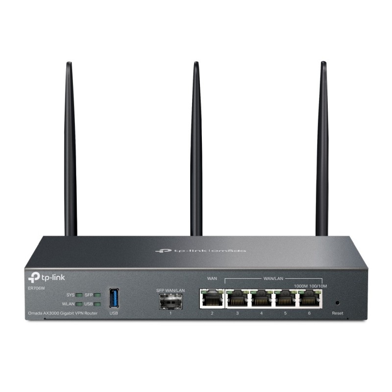 TP-Link Omada ER706W router inalámbrico Gigabit Ethernet Doble banda (2,4 GHz 5 GHz) Negro