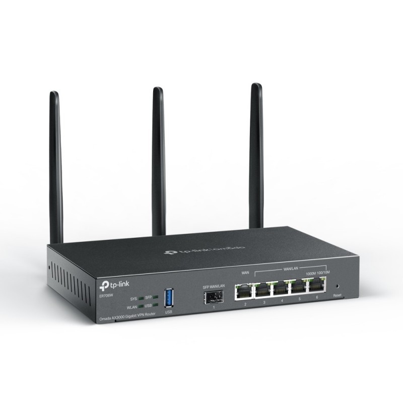 TP-Link Omada ER706W router inalámbrico Gigabit Ethernet Doble banda (2,4 GHz 5 GHz) Negro