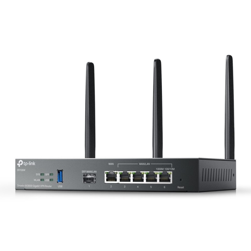 TP-Link Omada ER706W router inalámbrico Gigabit Ethernet Doble banda (2,4 GHz 5 GHz) Negro