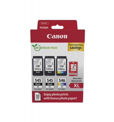 Canon 8286B015 ink cartridge 3 pc(s) Original High (XL) Yield Black, Cyan, Magenta, Yellow