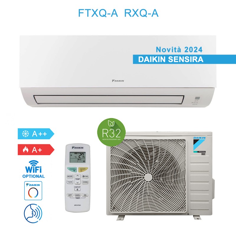 Daikin FTXQ35A RXQ35A Condizionatore Climatizzatore 12000BTU Sensira Siesta A++/A+ Inverter Wifi Ready R32 Bianco - Novità 2024