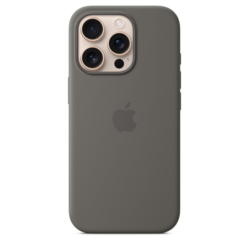 Apple iPhone 16 Pro Silikon Case mit MagSafe – Steingrau