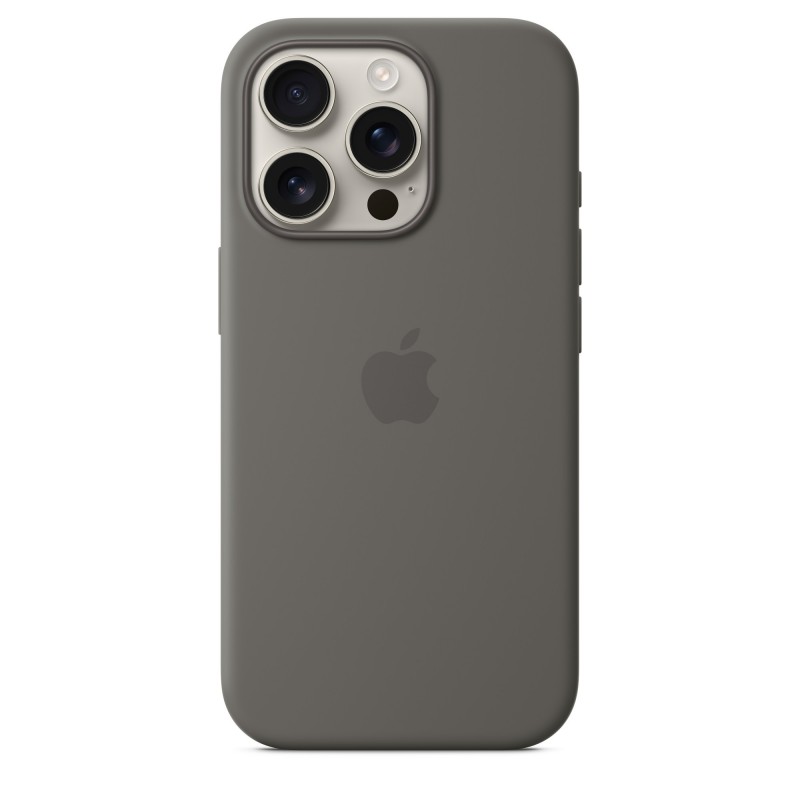 Apple iPhone 16 Pro Silikon Case mit MagSafe – Steingrau