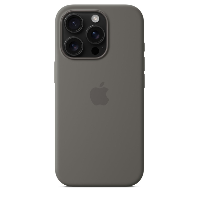 Apple Coque en silicone avec MagSafe pour iPhone 16 Pro - Gris minéral