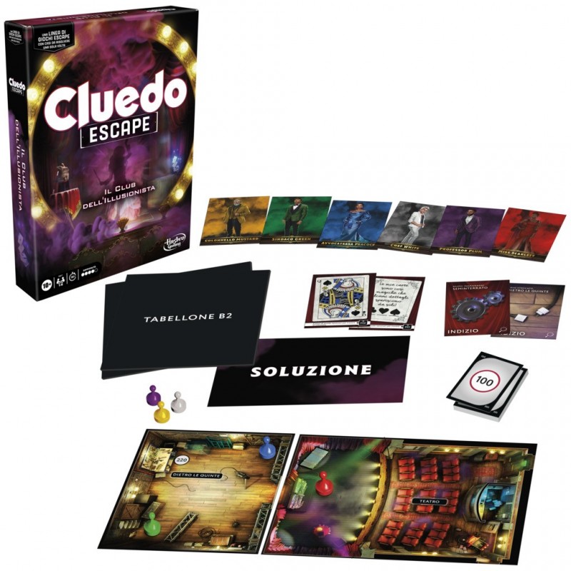 Cluedo Escape The Illusionist's Club Brettspiel Flucht