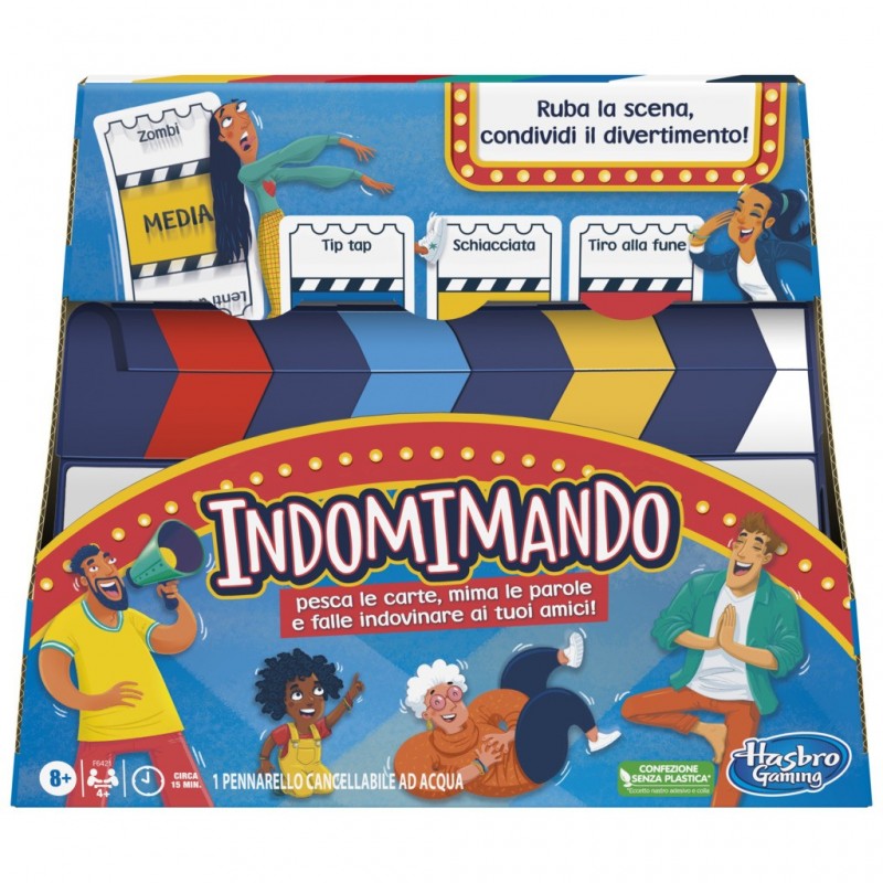 Hasbro Gaming Indomimando Refresh, gioco in scatola, gioco dei mimi per famiglie, per 4 o più giocatori