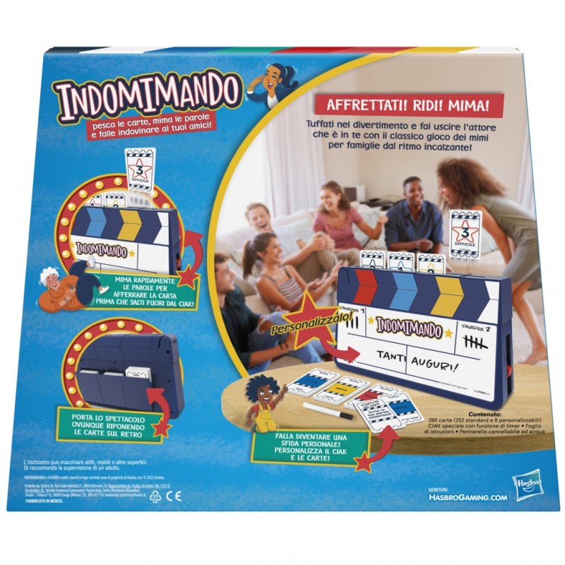 Hasbro Gaming Indomimando Refresh, gioco in scatola, gioco dei mimi per famiglie, per 4 o più giocatori