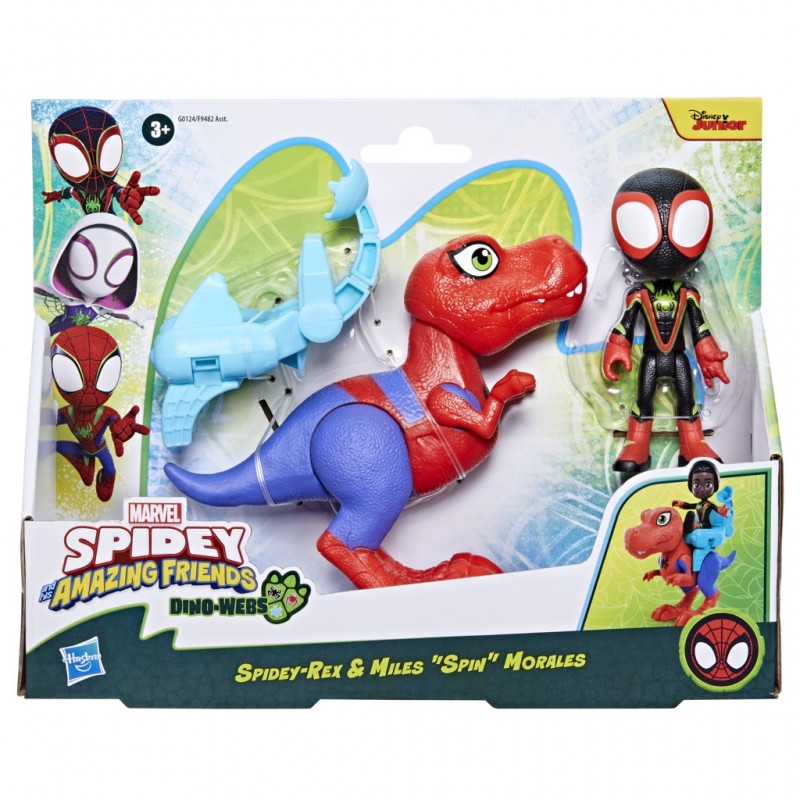 Marvel Spidey e I Suoi Fantastici amici, Dino-Webs Personaggio e Accessori, Spidey-Rex e Miles "Spin" Morales