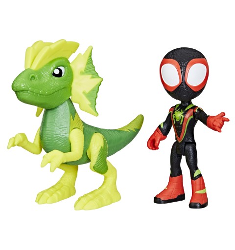 Marvel Spidey and His Amazing Friends Dino-Webs, Miles "Spin" Morales & 's Electrosaurus Action Figures, Super Hero Toys for