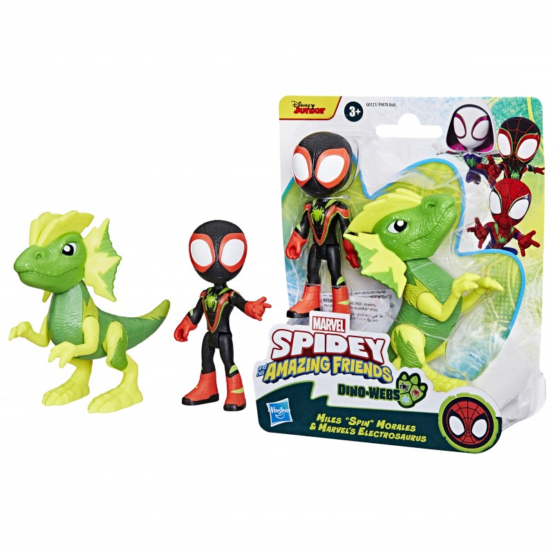 Marvel Spidey e I Suoi Fantastici Amici, Spidey con Cattivo Dino Miles Morales, action figure di Miles "Spin" Morales e 's