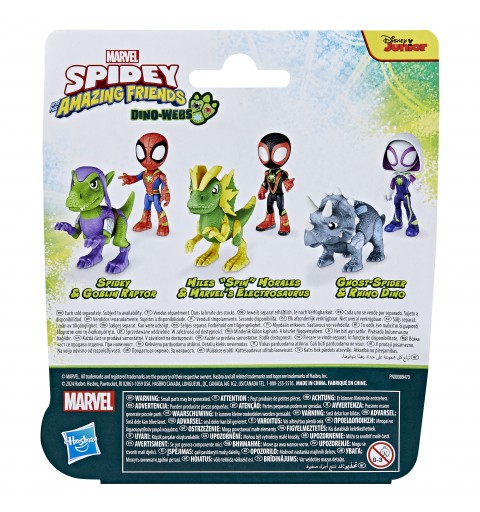 Marvel Spidey and His Amazing Friends Dino-Webs, Miles "Spin" Morales & 's Electrosaurus Action Figures, Super Hero Toys for