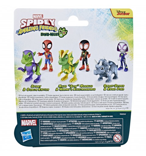 Marvel Spidey and His Amazing Friends Dino-Webs, Spidey and Goblin Raptor Action Figures Set, Super Hero Toys for Boys and