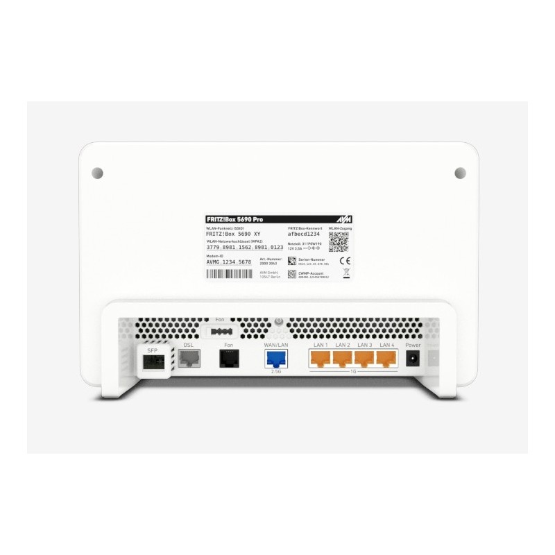 FRITZ!Box 5690 Pro routeur sans fil Gigabit Ethernet Tri-bande (2,4 GHz 5 GHz 5 GHz) Blanc