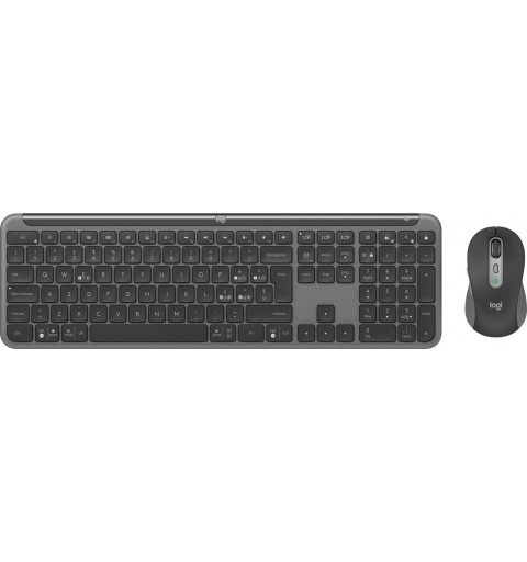 Logitech MK950 Signature Slim clavier Souris incluse Bureau RF sans fil + Bluetooth QWERTY Italien Graphite