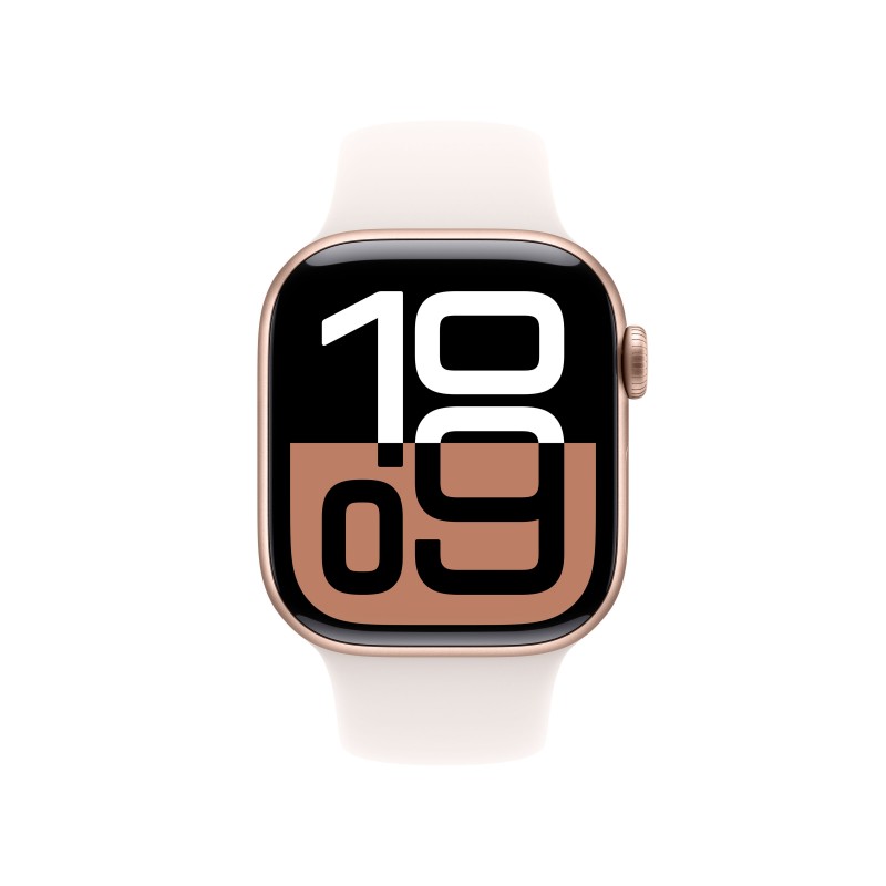 Apple Watch Series 10 GPS 42mm Rose Gold Aluminium Case with Light Blush Sport Band - S M