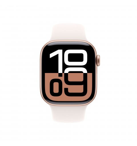 Apple Watch Series 10 GPS 42mm Rose Gold Aluminium Case with Light Blush Sport Band - S M