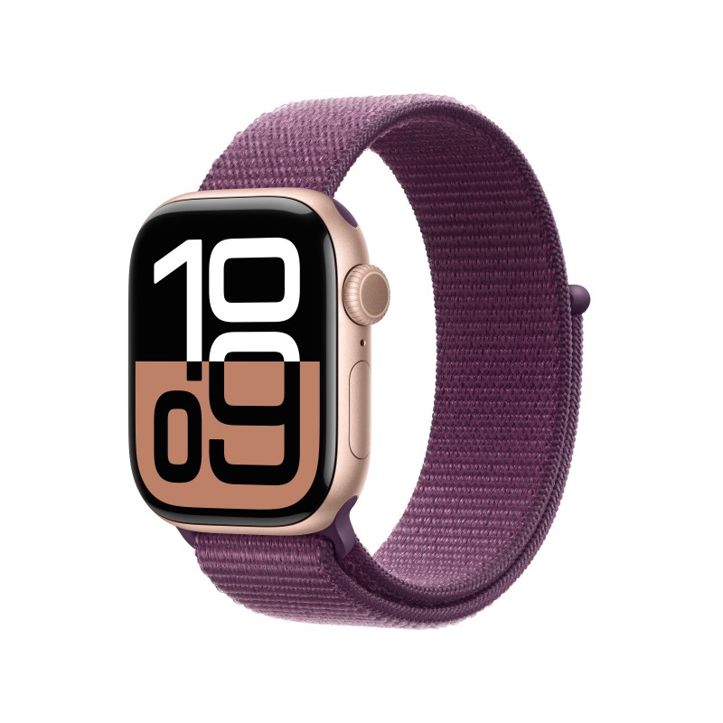 Apple Watch Series 10 Serie 10 GPS 42mm Cassa in Alluminio color Oro Rosa con Oro rosa Sport Loop