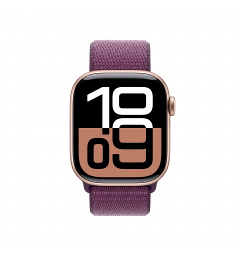 Apple Watch Series 10 GPS 42mm Rose Gold Aluminium Case with Plum Sport Loop