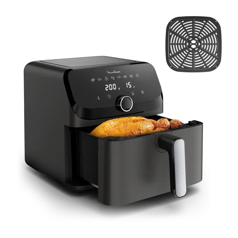 Moulinex Easy Fry Mega EZ855HF0 freidora Sencillo 7,5 L Independiente 2020 W Freidora de aire caliente Negro, Gris