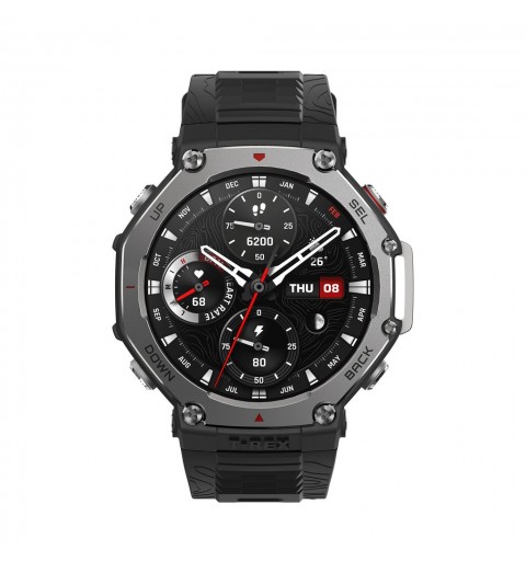 Amazfit T-Rex 3 3.81 cm (1.5") AMOLED Digital 480 x 480 pixels Touchscreen Black Wi-Fi GPS (satellite)